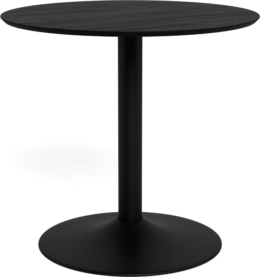 Cafébord Signature Tavira Ø80 H74 cm mat sort – askefinér bordplade og trompetfod i pulverlakeret stål.
