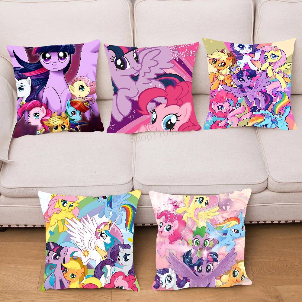 Anime M-My Little Pony Kuddfodral Fyrkantig Kudde Sovrum Soffa Fritid Bekvämlighetskudde Bil Vardagsrum Heminredning beige