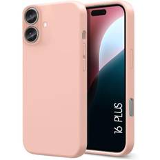 Coque - iphone - 16 plus - silicone liquide - antichoc - slim - rose mat