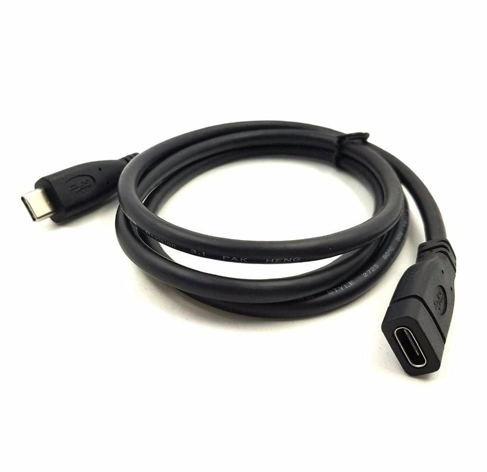 Usb c förlängningskabel typ c förlängningssladd hane till hona kompatibel med thunderbolt 3 för nintendo switch, apple macbook pro - 1m