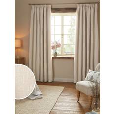 Next Natural Light Heavyweight Chenille Pencil Pleat Blackout/Thermal Curtains