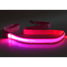 Hundkoppel med led-ljus (färg: Rosa)
