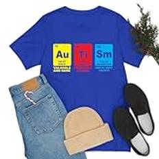 Autism Awareness Kvinnor Män Barn Element Periodiska systemet ASD Kemi T-shirt, Kungsblå, M