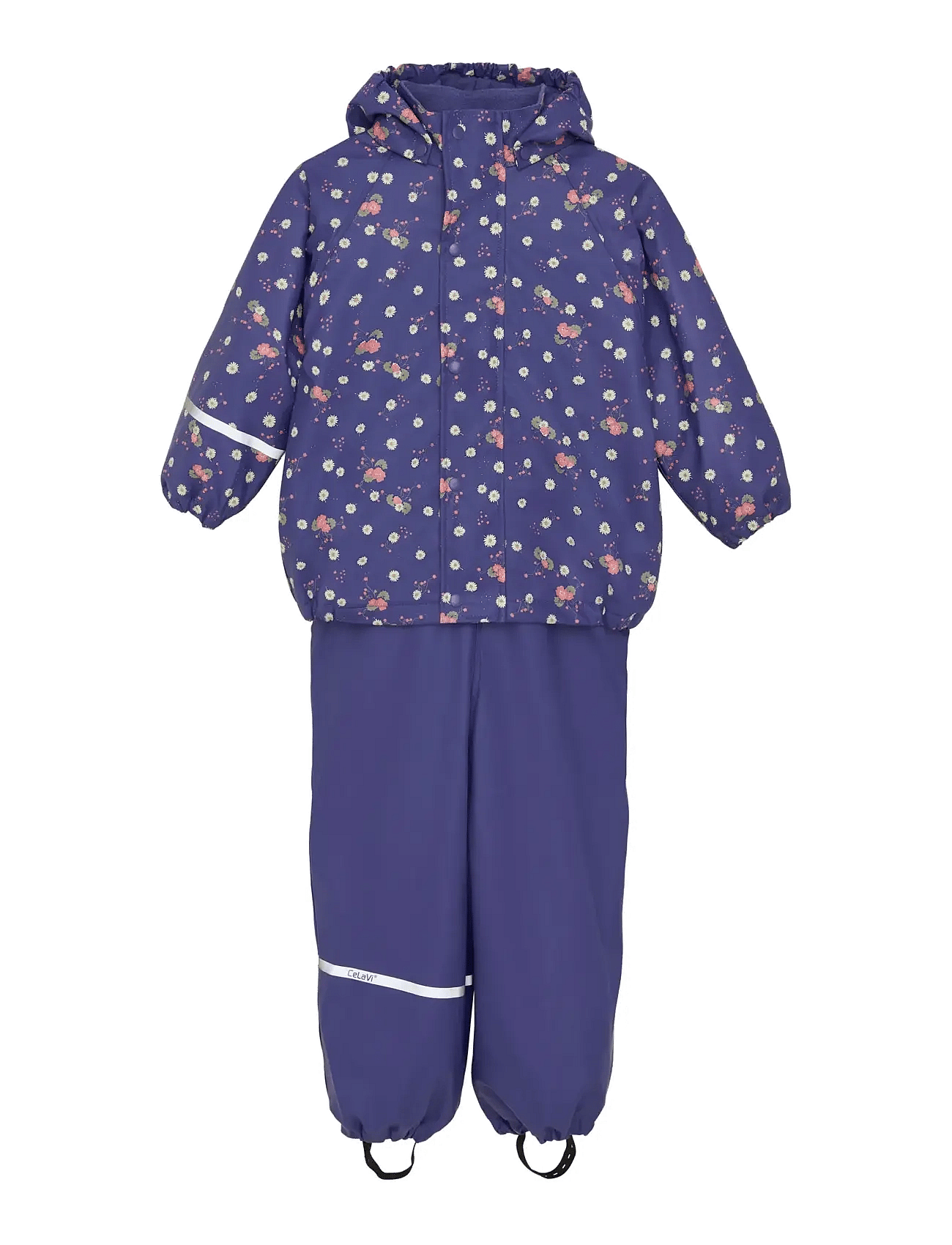 CeLaVi Rainwear Set - Aop, W. Fleece - Blue - 100