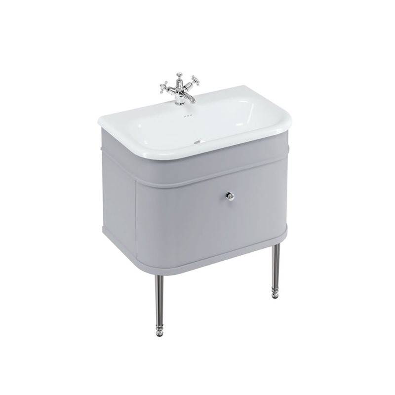 Tvättställsskåp Burlington Chalfont En Låda Mattgrå 750 mm Möbelben: Krom (750 mm)