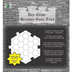 Dry-Erase Hexagon Game Tiles - White