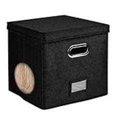 wiroouia Albumbox vinylhållare box, vinylskiva arrangör med lock och handtag, skåp arrangör för mer än 50 30 cm LP-skivor, dekorativ flyttkartong