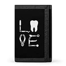 Love Tooth tandläkare tandverktyg tryckta trippelvikta plånböcker framficka plånbok med ID fönstergåvor för män och kvinnor, Stil, En storlek, MHXYZHW