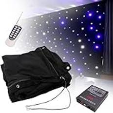 LED Star Light Curtain Backdrops, LED Scen Backdrop W/Remote, LED Star Light Curtain Backdrops Galaxy Starry Bakgrund Rekvisita Fotografi Natthimlen Stjärnor Duk för bröllop Scen Drapering Dekor,3x6m