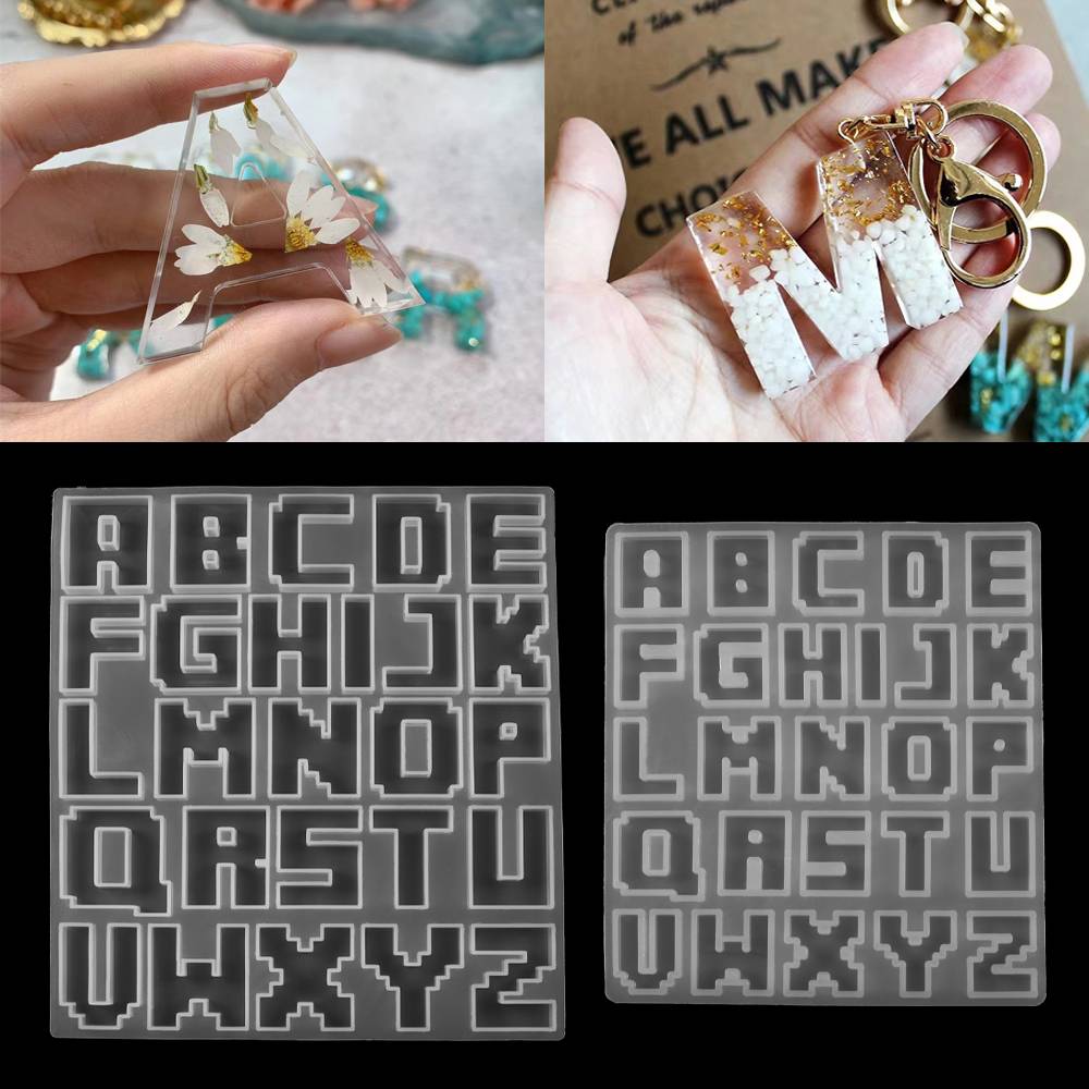 English Alphabet Epoxy Resin Molds Letter UV Resin Mold Silicone For DIY Jewelry Making Findings Supplies Casting Molds