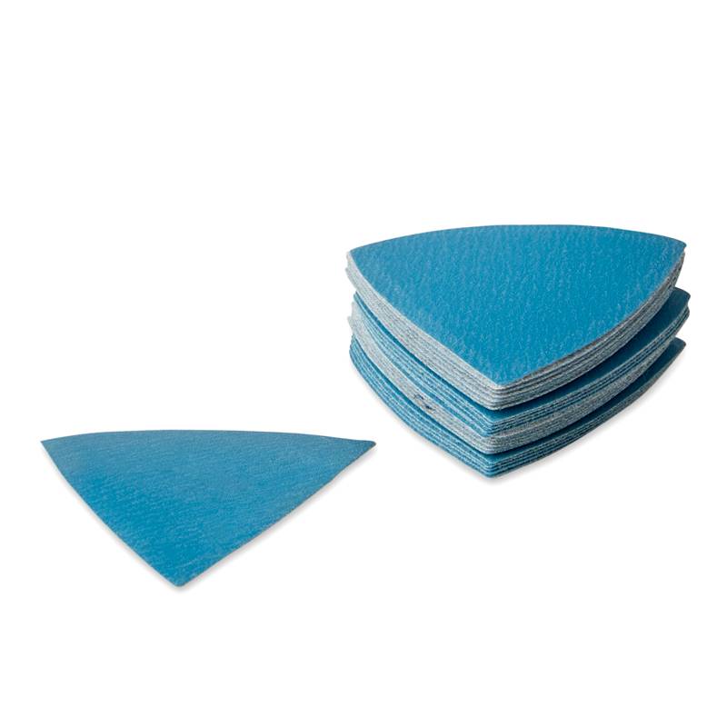 Trekantslibeark 80x80x80 mm – Cool Blue (25 stk) Korn P60.
