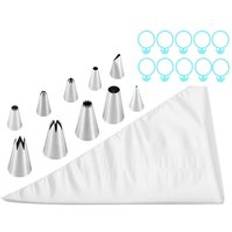 120 st gör-det-själv-tillbehör för tårtdekoration set tips kit glasyrtips med konditorivaror bakverktyg för att dekorera tårtor cupcakes cookies