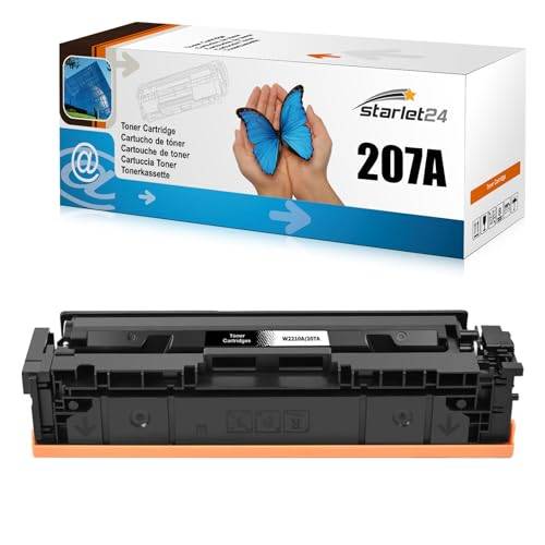 Starlet24 207A Toner W2210A kompatibel med HP 207A 207X svart med chip W2210A W2210X toner för Color LaserJet Pro MFP M283fdw M255dw M283fdn M282nw M283 M282 M255 (1-pack )