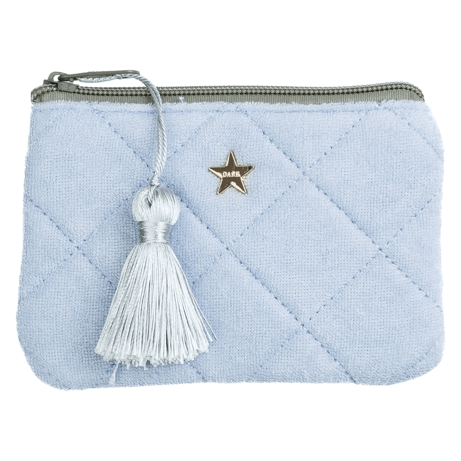 DARK Terry Quilted Mini Pouch Cool Blue & Milieu Green