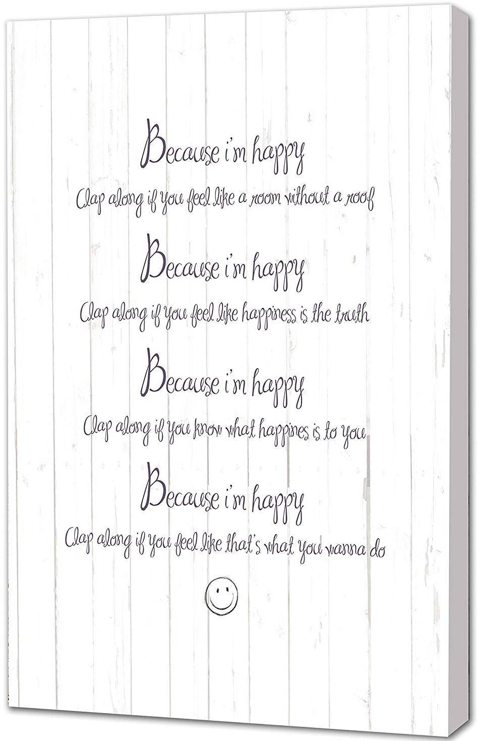 Black Sheep Design The Lyrics Of Pharrwell Williams Famous Song Happy Canvas Art
