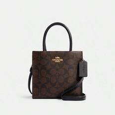 Mini Cally Crossbody Fashion Handbag In Signature Canvas Crossbody Top Handle Shoulder Bag Small Tote Brown Black 5693 IMAA8 - Coffee Brown