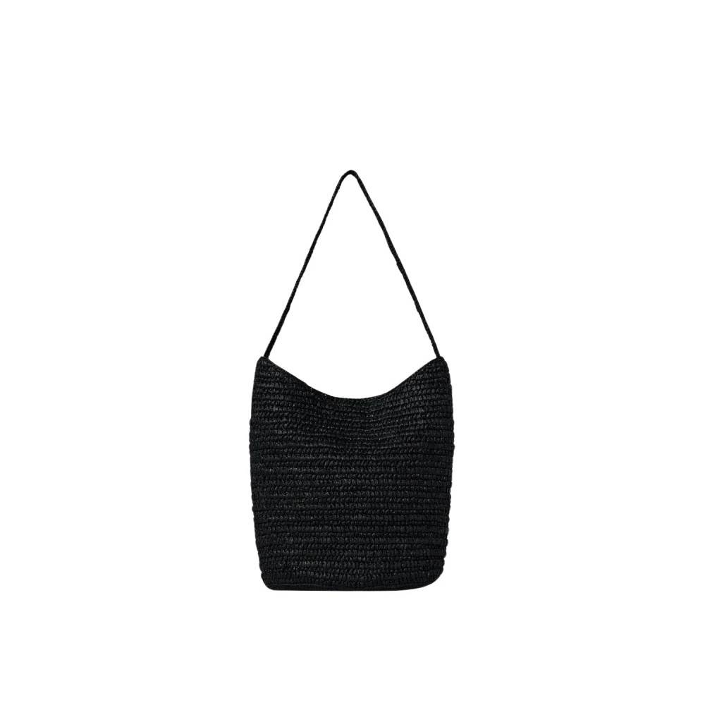 The Row Alma Skuldertaske i Raffia - Tasker - Dame - Sort - ONE SIZE - Uld