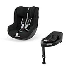 CYBEX Gold Kinder-Autositz Sirona G i-Size Plus und ISOFIX Basis Base G, Ab ca. 3 Monaten bis 4 Jahre, Max. 19 kg, 61-105 cm (Ab Geburt / 40 cm mit Neugeboreneneinlage), Moon Black