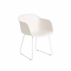 Muuto Fiber Sled Spisebordsstol Vit Armlæn