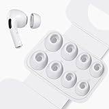 HEEKIM Silikontips för Airpods Pro/2 med hål för brusreducering, 4 par silikonöronproppar, halkfria mjuka silikonAirpods-pro ersättningsöronproppar, tillbehör (XS/S/M/L)