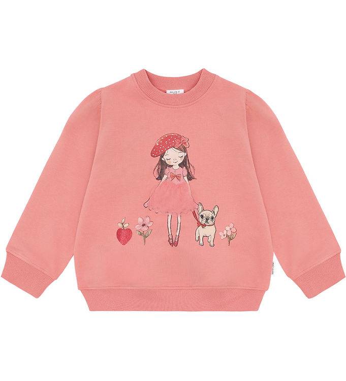 Hust and Claire Sweatshirt - HCSicillia - Sorbet m. Print - Hust and Claire - 5 år (110) - Sweatshirt