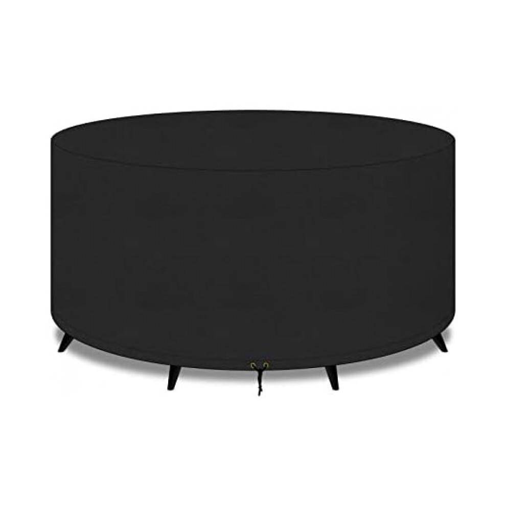 (300x90cm) PATIO PLUS Round Patio Table Set Cover 420D Waterproof Heavy Duty Outdoor Furniture Cover Black 180x80cm