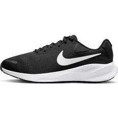 NIKE Revolution 7 (Extra Wide), Sneaker för män, Svart/vit, 46 EU