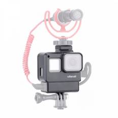 Skyddsram Vlog med tillbehörshållare hot/cold shoe och hållare för mikrofonadapter till GoPro Hero5/6/7 - Kit