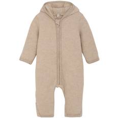 Huttelihut Køredragt - Uldfleece - Camel Melange m. Ører - Huttelihut - 1 år (80) - Køredragt