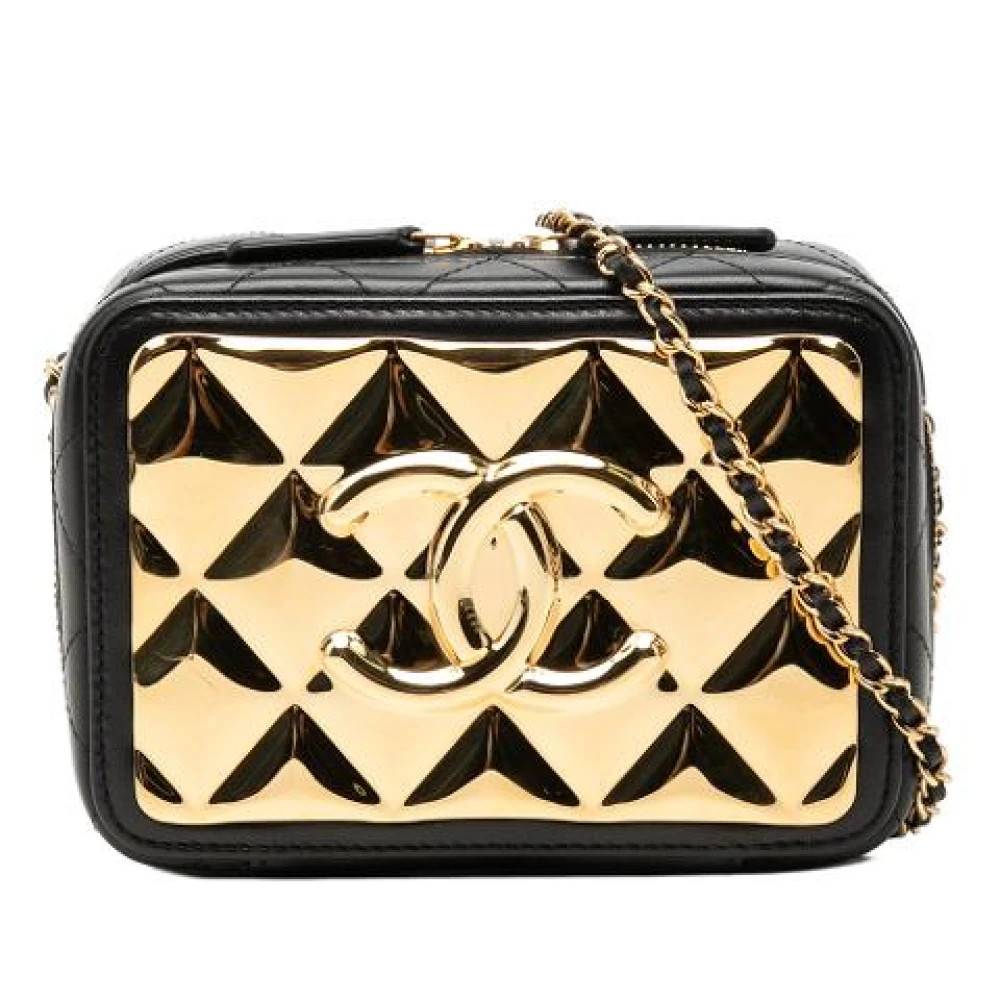 Chanel Vintage Pre-owned Vintage Quilted Lambskin Crossbody Bag - Vintage - Dame - Sort - ONE SIZE - Uld