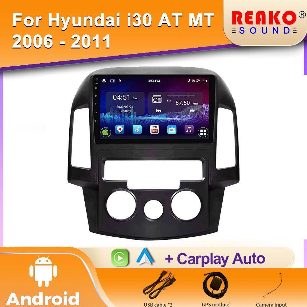 Android Auto Radio För Hyundai I30 AT MT 2006 - 2011 4G Bilmultimediaspelare GPS 2din Autoradio AI Röst Trådlös CarPlay