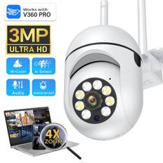 New EU 3MP 1/4PCS Wifi IP Camera Surveillance Video 4X Digital Zoom Security Wireless Outdoor Monitor Audio Night Vision Smart Tracking 1PCS