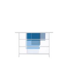 Glas Italia - LAY01 Layers Bookcase, Matt white lacquered glass, Finish: Warm tones - Bokhyllor - Nendo - Orange - Glas