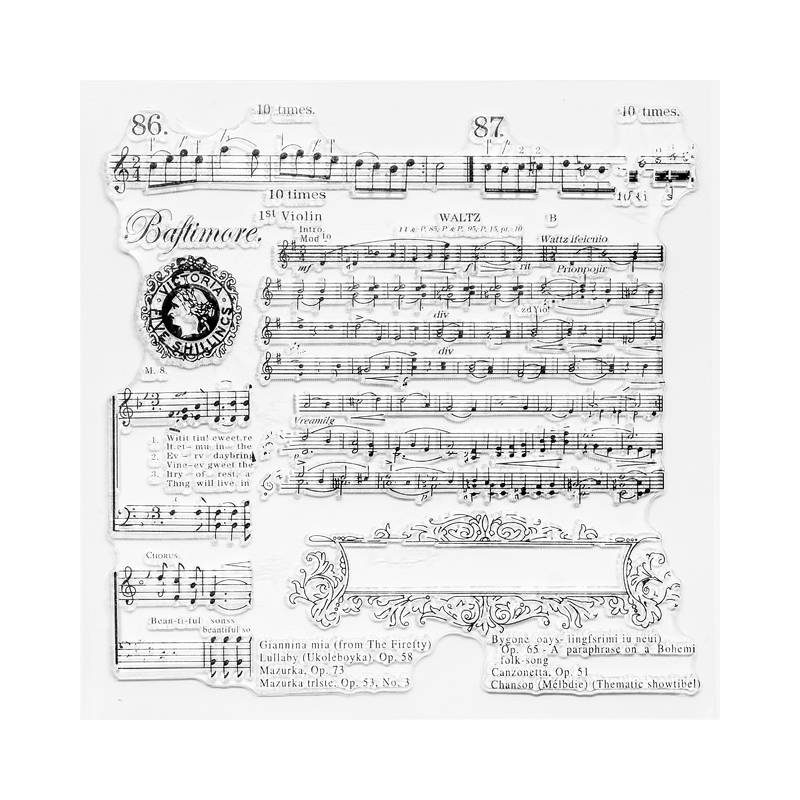 Clearstamps - Genomskinlig stämpel - Noter/Musik