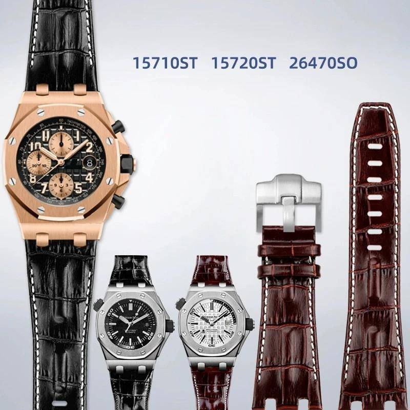 28 mm Armband För Audemars och Piguet Royal Oak Offshore Klockarmband AP 26470 26470 15703 15710 Herr Ko Läder Klockarmband