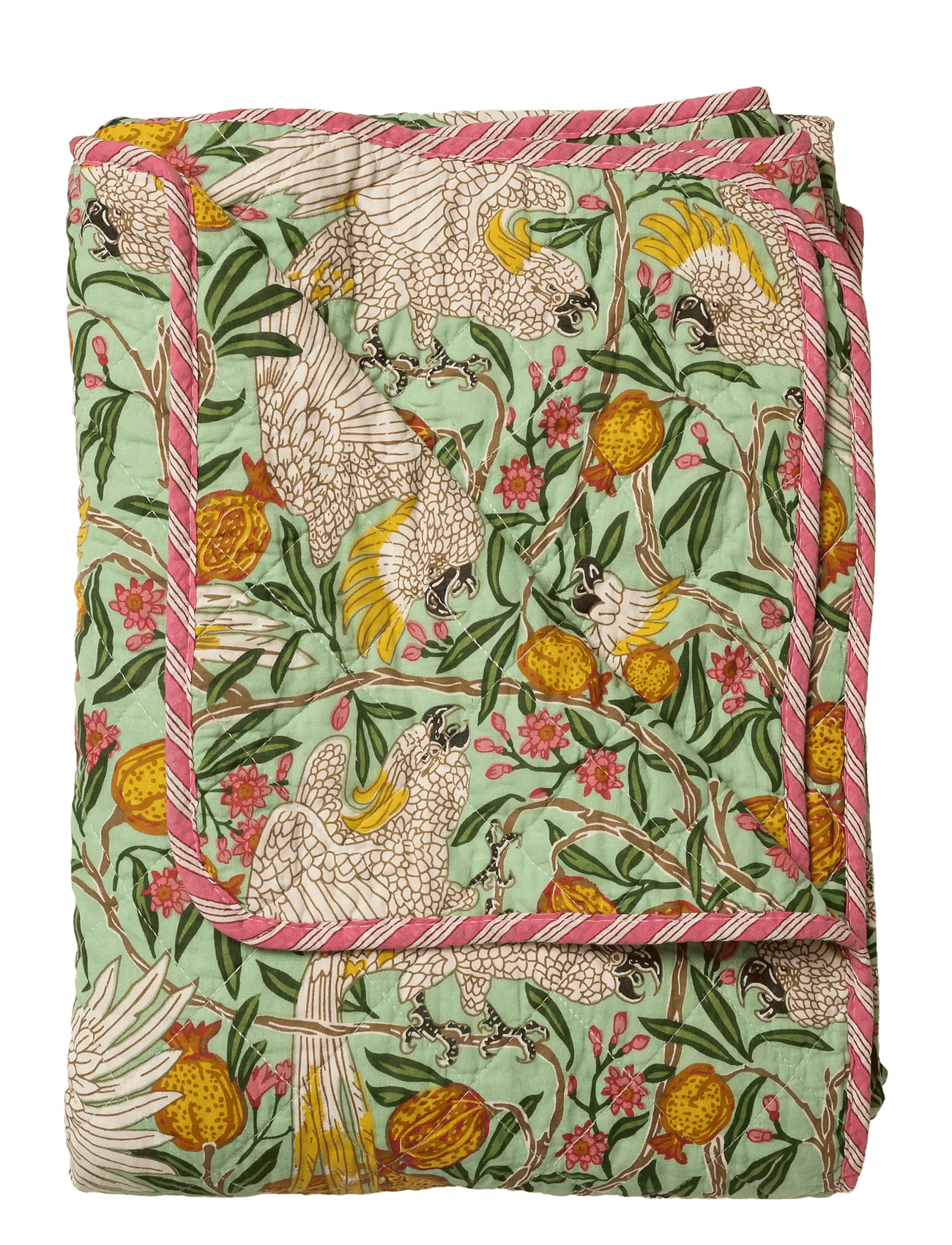 AU MAISON Quilt Ethnic, Bird-Mint, 140X220 cm | Green | 140X220 cm