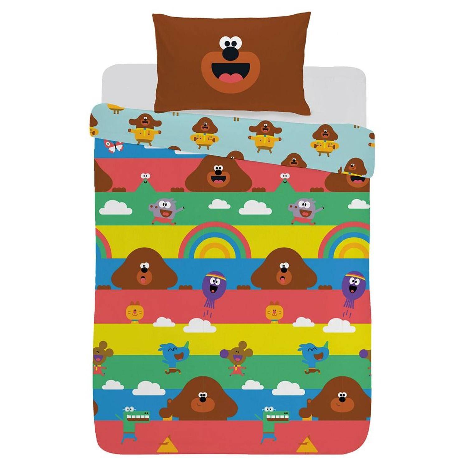 Hey Duggee Randig påslakan set Junior