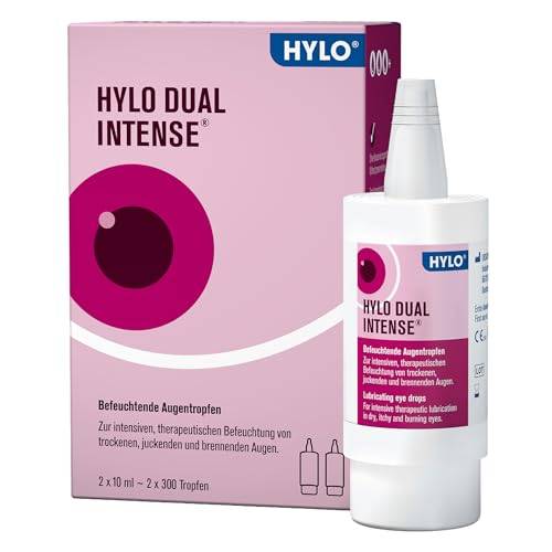 HYLO DUAL INTENSE Augentropfen bei trockenen Augen, intensiv, mit Hyaluronsäure und Ectoin, Doppelpackung 2x10ml