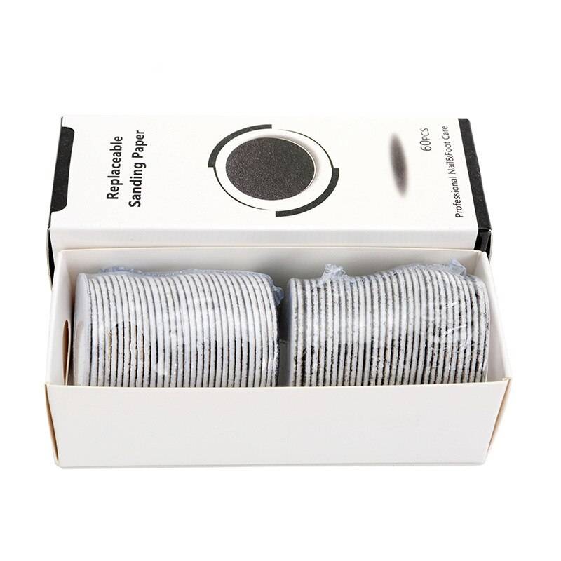 60 delar ersättning sandpapper disk tillbehör för elektrisk fot callus remover verktyg pedikyr fotfil - 100 korn