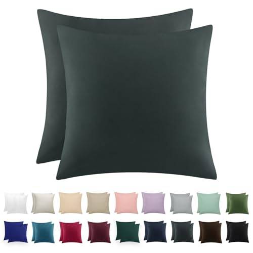 RUIKASI Kissenbezug 80x80 2er Set Anthrazit Oeko-Tex Mikrofaser