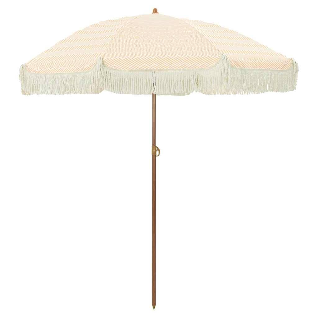 Strandparaply Gult och Vitt 160 x 160 x 196 cm