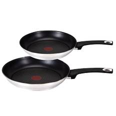 Tefal E30 Jamie Oliver Pfannenset Induktion 2 tlg -SET22- kleine Pfanne 20 cm + Bratpfanne 26 cm, Antihaft-beschichtet, FÜR KLEINE HAUSHALTE, ohne Glasdeckel