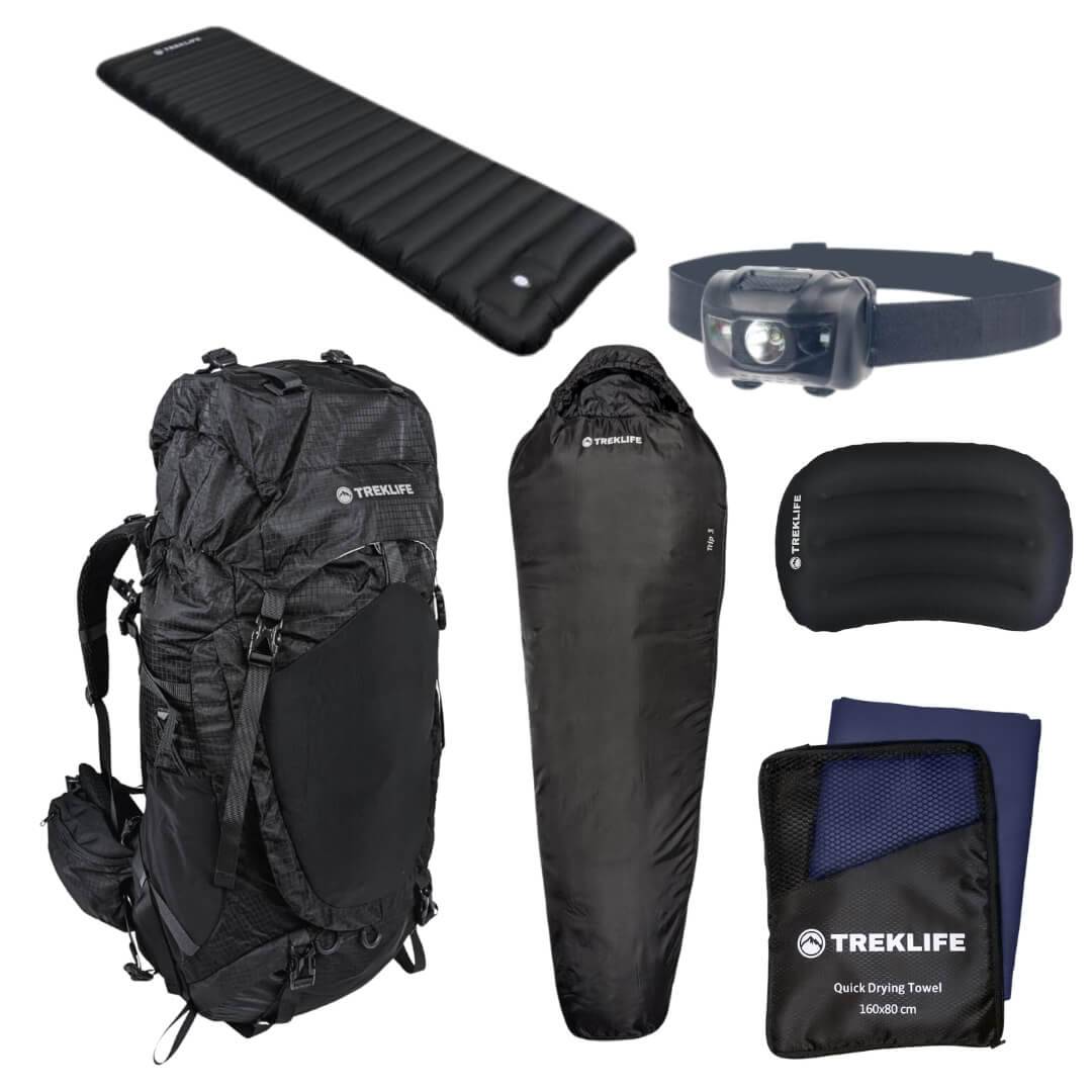 Outdoor/shelter pakke - Essentials - Inkl rygsæk.