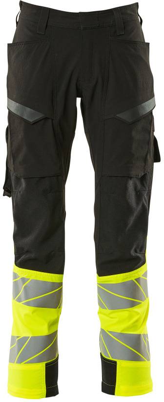 MASCOT® Bukser med lårlommer Sort/Hi-Vis Gul 19379-510-0917 90C48