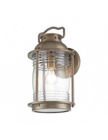 ASHLAND BAY Udendørs væglampe i aluminium og glas H40,4 cm 1 x E27 - Brændt bronze/Klar med dråbeeffekt