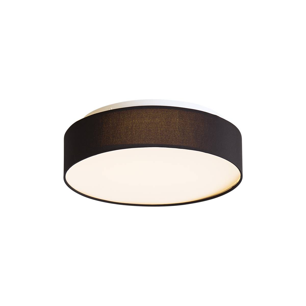 Smart taklampa svart 35 cm inkl. LED och fjärrkontroll - Flat Drum
