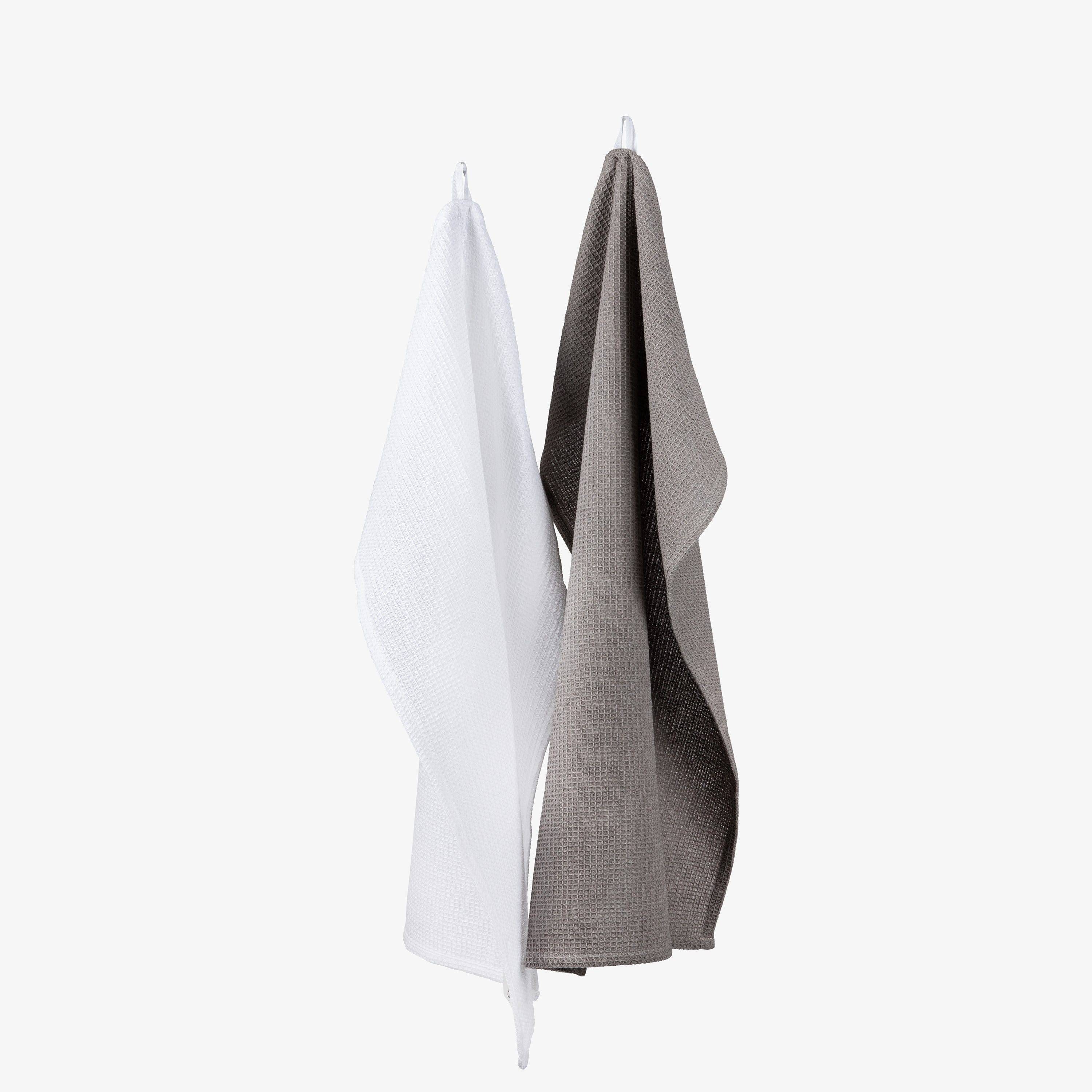 Kökshandduk Våffla 50x70cm 2-pack Grå/Vit