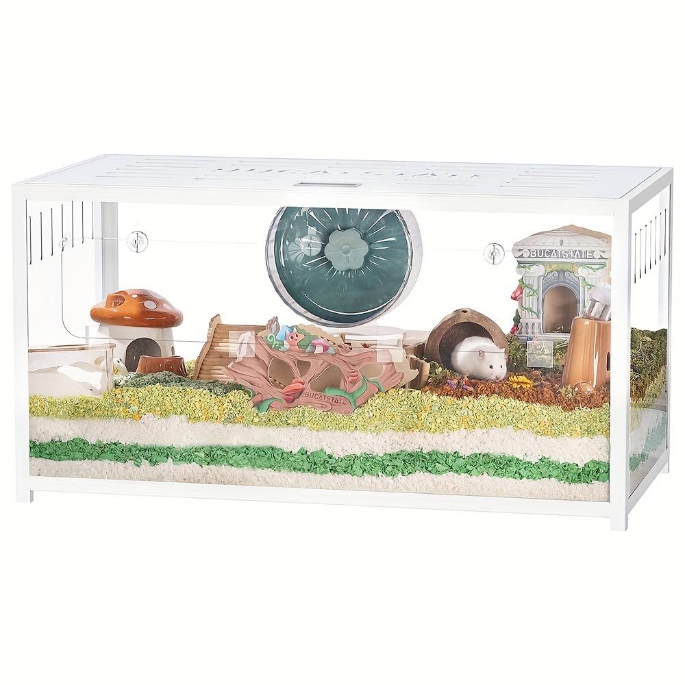 TEMU Bucatstate 2.0 Version Metal Hamster Cage - 774 Square Inches Large Stackable Small Animal Enclosure, With Top Skylight For Easy Assembly, Suitable For /dwarf Hamsters, Gerbils, Mice, Etc