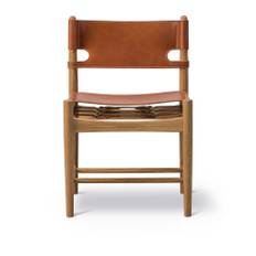 Fredericia Furniture - The Spanish Dining Chair Oljad ek / Cognac läder - Spisebordsstole - Børge Mogensen - Brun - Læder/Træ