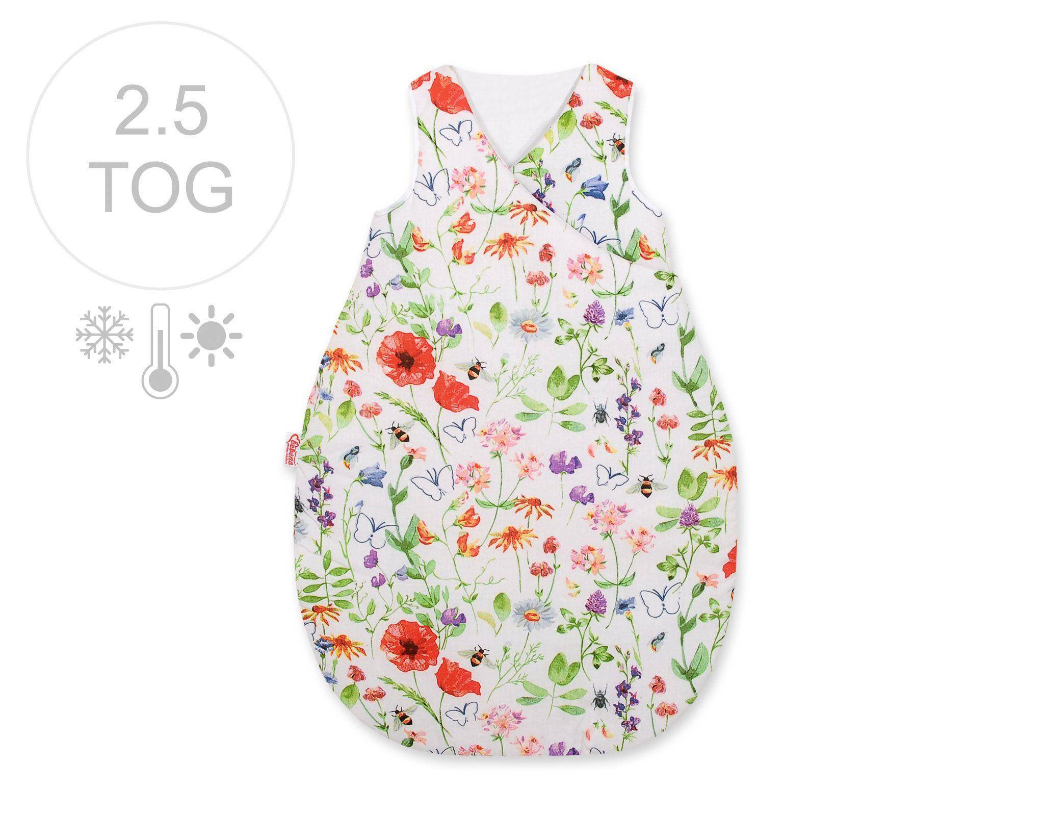 Insulated baby sleeping bag for all seasons, 75 cm - meadow